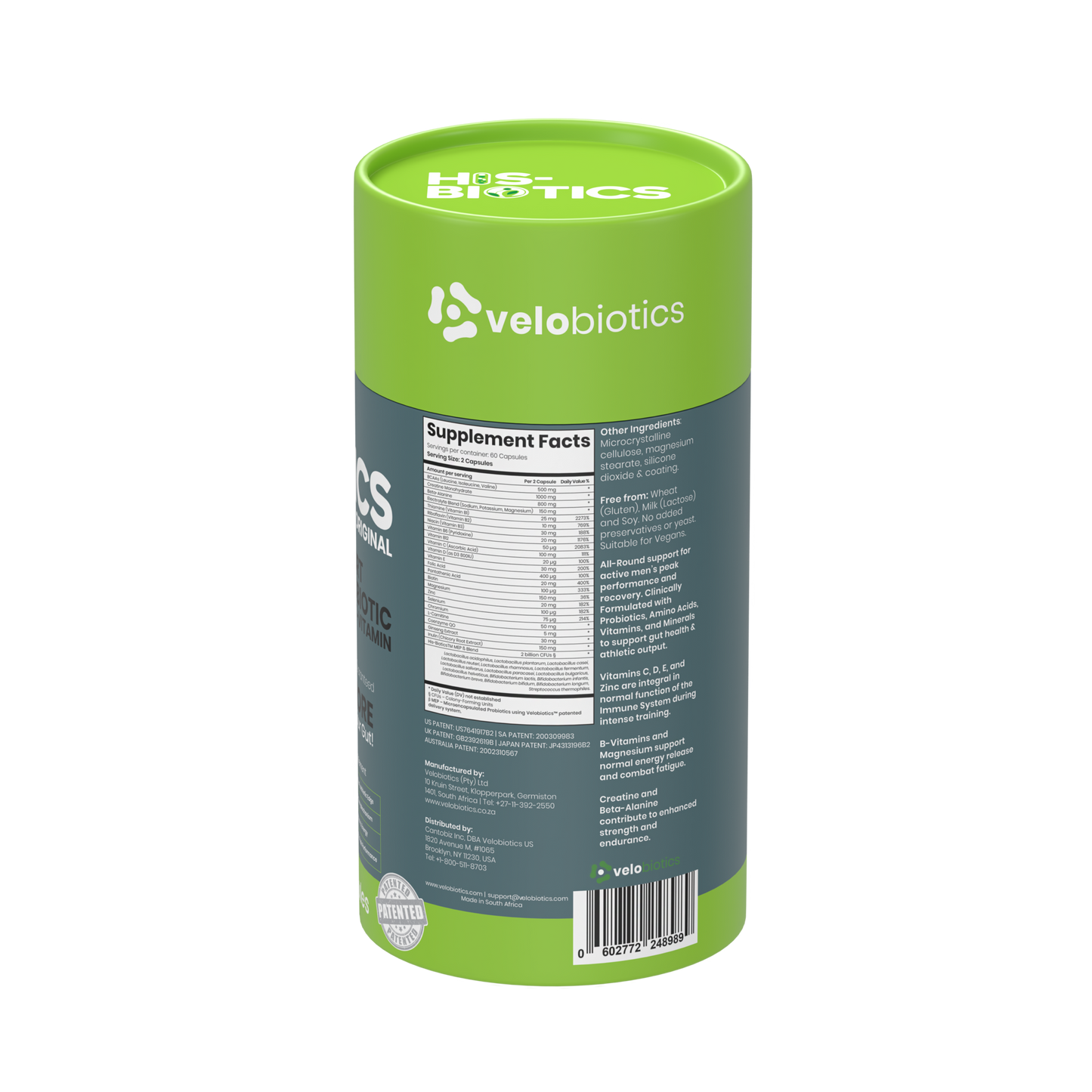 His-Biotics Probiotics SPORT multivitamin capsules with Velobiotics delivery for enhanced athletic performance and gut health
