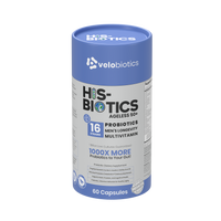 His-Biotics Original Ageless 50+ multivitamin probiotics for men's health and longevity, 60 capsules bottle