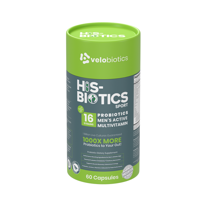 His-Biotics Probiotics SPORT men's multivitamin capsules with 16 probiotic strains for athletic performance and gut health