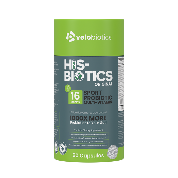 His-Biotics Probiotics SPORT multivitamin capsules with 16 strains for athletic performance and gut health