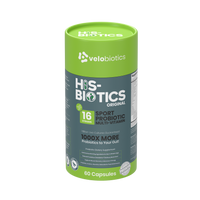His-Biotics Probiotics SPORT multivitamin capsules with 16 probiotic strains for enhanced athletic performance and gut health.