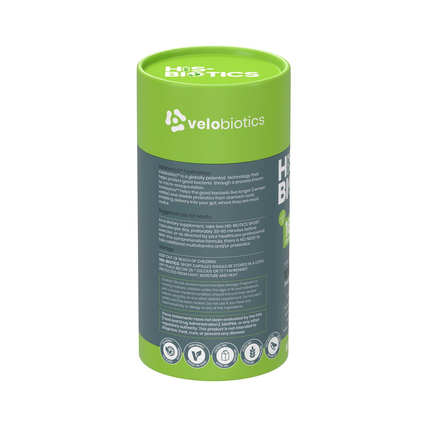His-Biotics Probiotics SPORT multivitamin capsules with Velobiotics technology for enhanced gut health and athletic performance