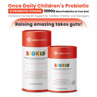 BioKid™ Probiotics Chewables for toddlers to teenagers; supports immune and digestive health with 12 strains and Velobiotics™ technology.