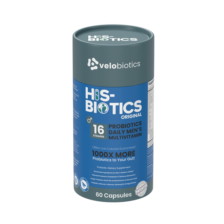 His-Biotics Original Capsules daily men's multivitamin with 16 probiotic strains and 1 billion CFUs for gut health and vitality