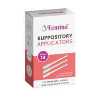 Femina™ Suppository Applicators packaging showing disposable and individually wrapped applicators, pack of 14.