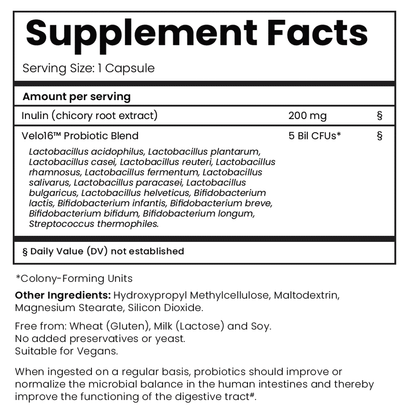 GutBundle Couple Pack - Him and Her Probiotic Value Pack supplement facts label.